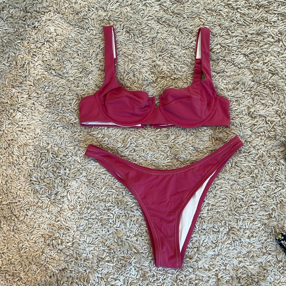 Reina Olga Brigitte Bikini Set in Bubblegum Pink - Picture 2 of 7